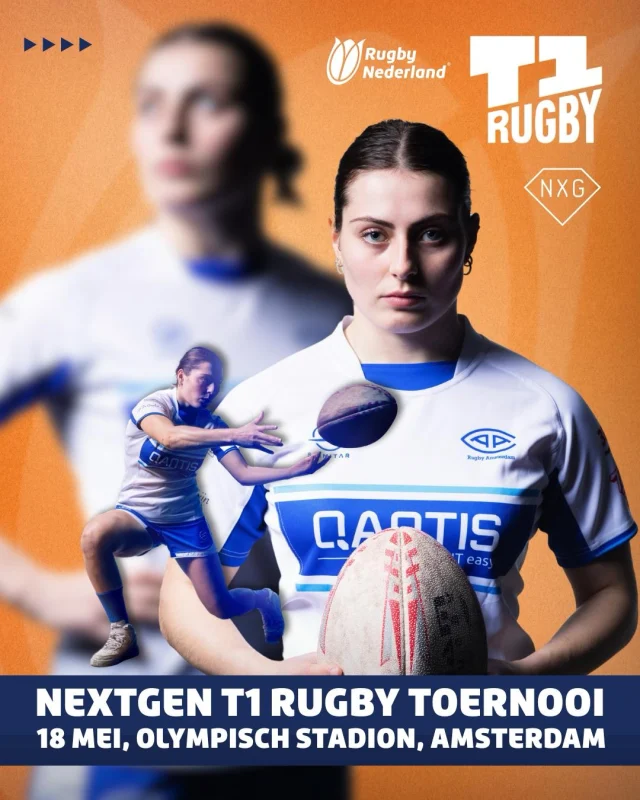 Op 18 mei is het zover! 🏉✨ Tijdens het NextGen evenement in het iconische Olympisch Stadion in Amsterdam organiseert Rugby Nederland een T1 Rugby toernooi!
We nodigen alle clubs uit om mee te doen en T1 Rugby zelf te ervaren. Heb je geen team? Geen probleem! Meld je aan en we zorgen dat je toch mee kunt doen. 💪

T1 Rugby is de nieuwe non-contact variant van rugby — snel, toegankelijk en ideaal voor iedereen die kennis wil maken met onze sport of het juist al jaren speelt! 🙌

🔗 Meer info en aanmelden via de link in bio.